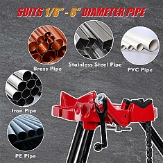 Использование универсального складного трубного верстака-треноги с цепными тисками Remmers Tristand 1/8-6